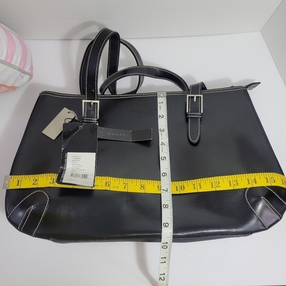 Kenneth Cole Reaction Black Leather Tote - Picture 3 of 10